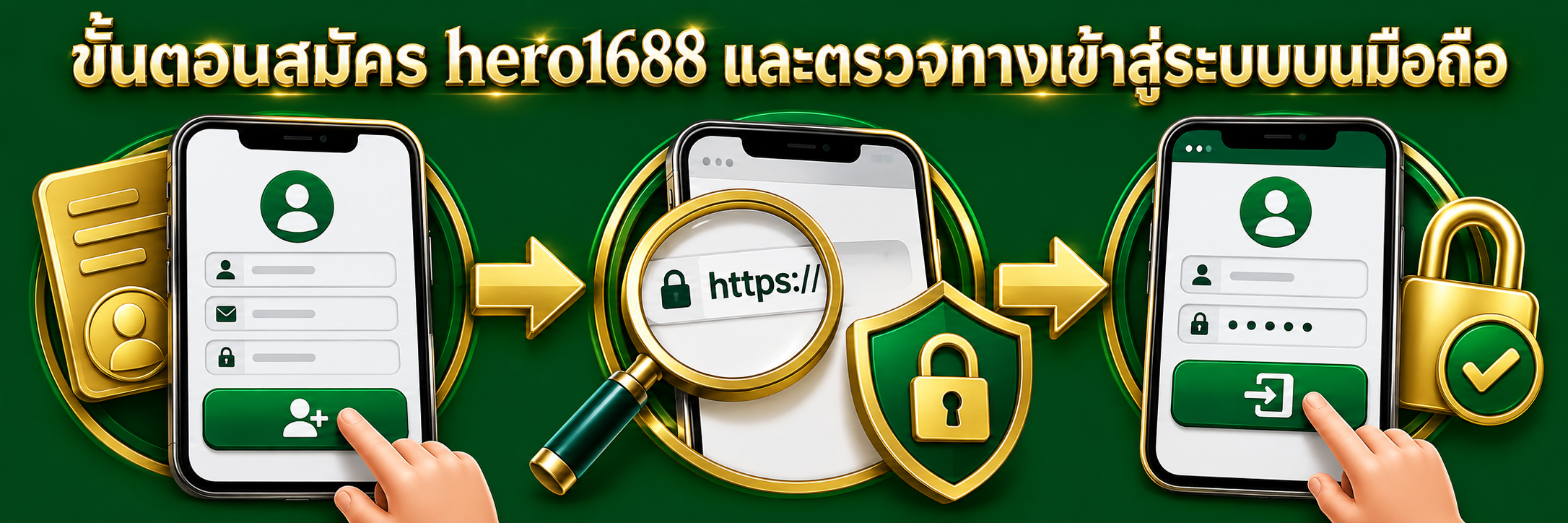 ขั้นตอนสมัคร hero1688 และตรวจทางเข้าสู่ระบบบนมือถือ